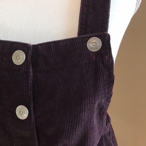 BDG plum corduroy suspender mini dress size s - Picture 2 of 9